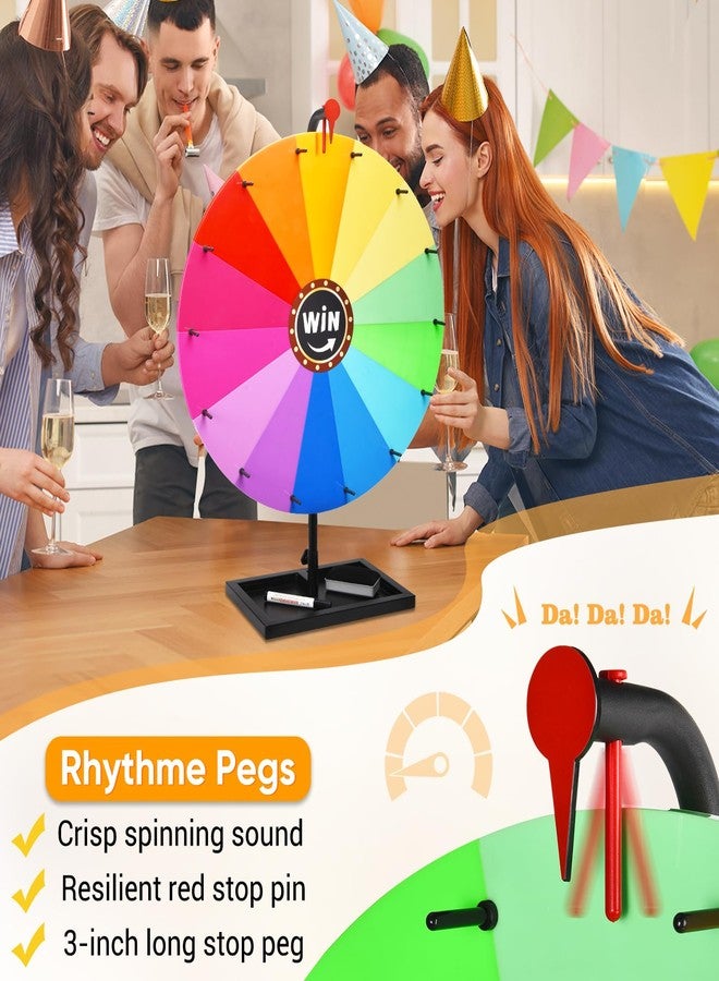 GADFISH 24-inch Tabletop Spinning Prize Wheel, Spin Doodle Game Spinner, Storable Prize Wheel Spinner with Stand, Wheel of Fortune Game, Suitable for Family Games, Party Games, 14 Colors - Image 3